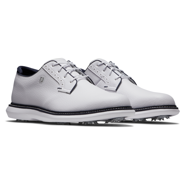 FootJoy Traditions Blucher Mens Golf Shoes - White/White/Navy