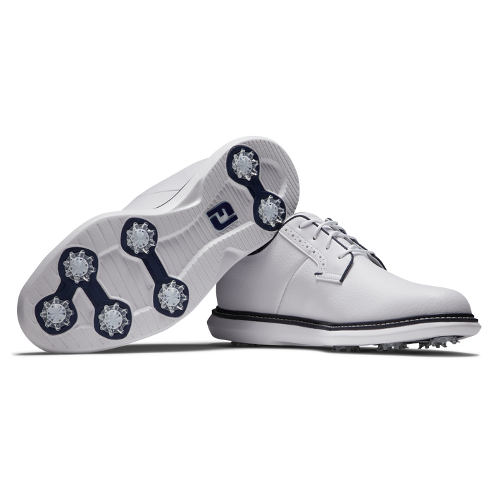 FootJoy Traditions Blucher Mens Golf Shoes - White/White/Navy