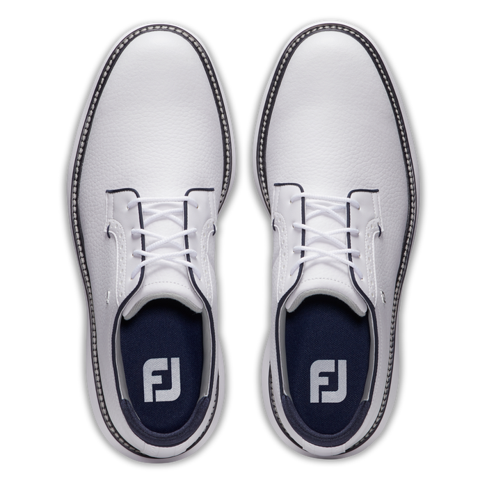 FootJoy Traditions Blucher Mens Golf Shoes - White/White/Navy