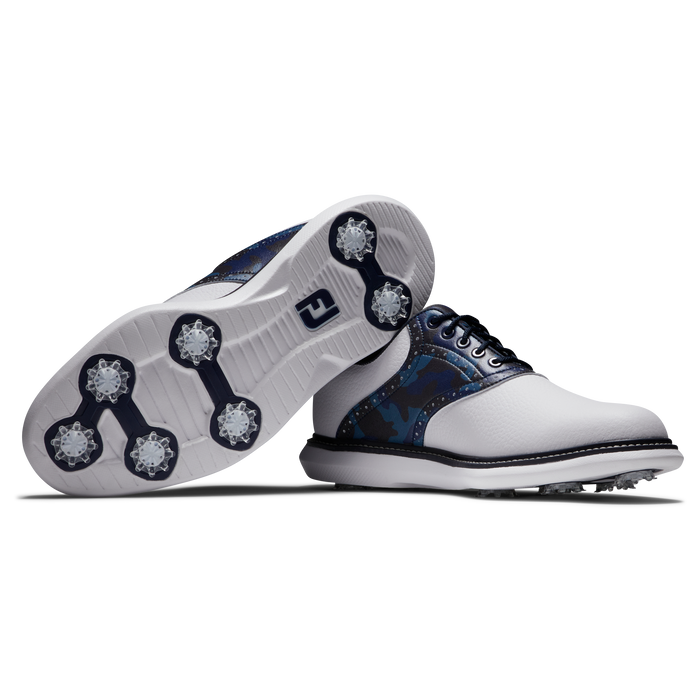 FootJoy Traditions Mens Golf Shoes 57945 - White/Navy/Camo