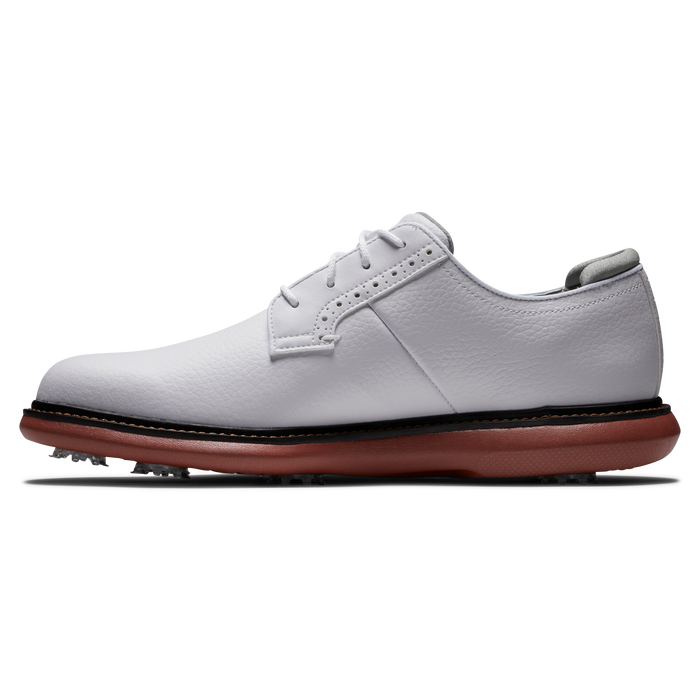 FootJoy Traditions Blucher Mens Golf Shoes - White/White/Brick