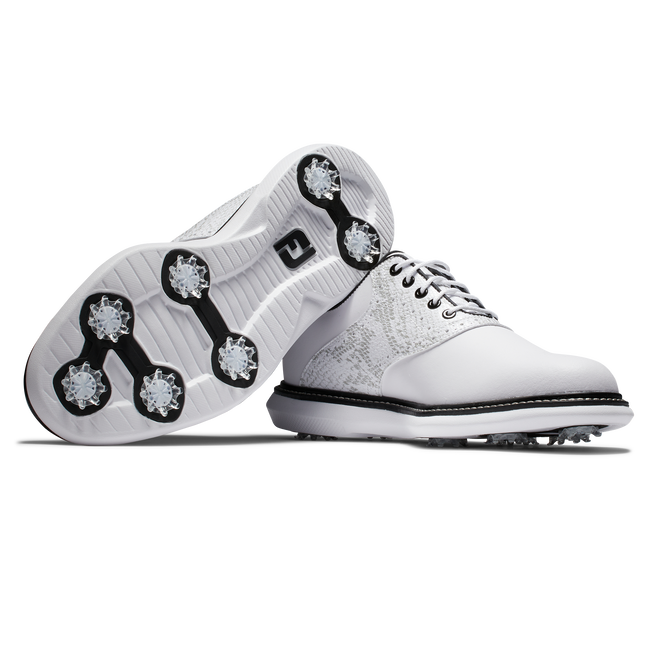 FootJoy Traditions Mens Golf Shoes - Limited Edition White/Snake Skin