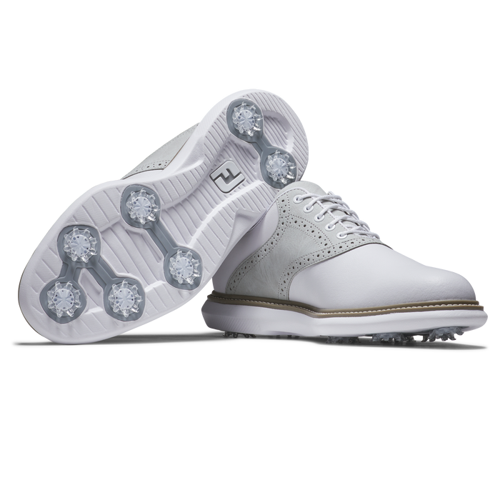 FootJoy Traditions Mens Golf Shoes - White/Grey/White