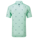 FootJoy Thistle Print Lisle Golf Polo Shirt - Sea Glass