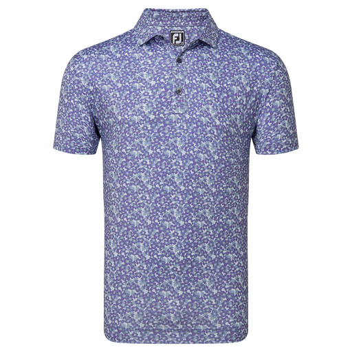 FootJoy Primrose Print Lisle Golf Polo Shirt - Thistle