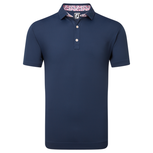 FootJoy Solid Primrose Trim Golf Pique Shirt - Navy
