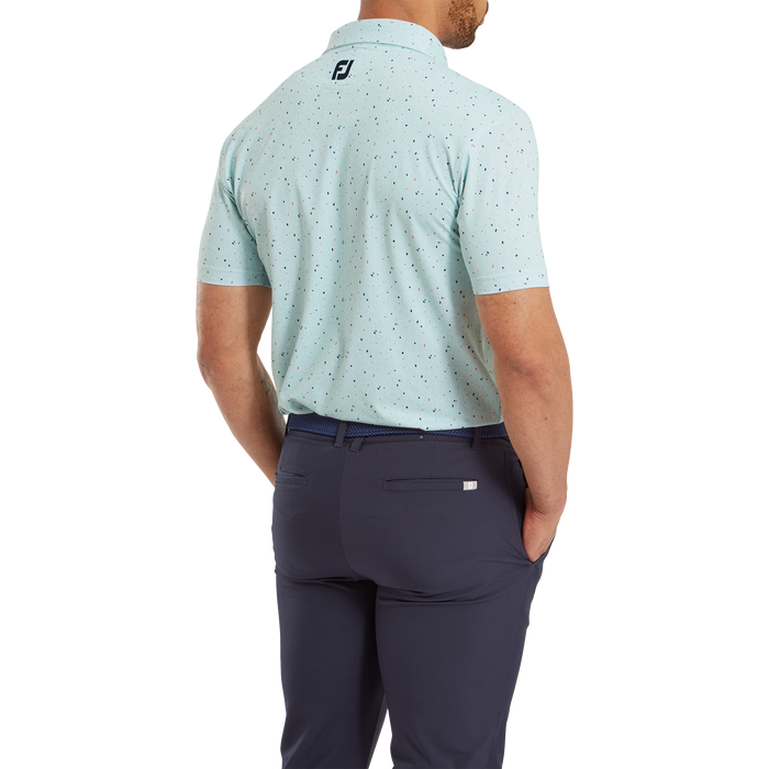 FootJoy Tweed Texture Pique Golf Shirt - Sea Glass