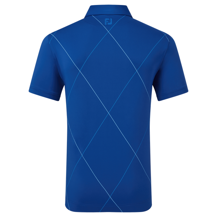 FootJoy Raker Print Lisle Golf Polo Shirt - Deep Blue