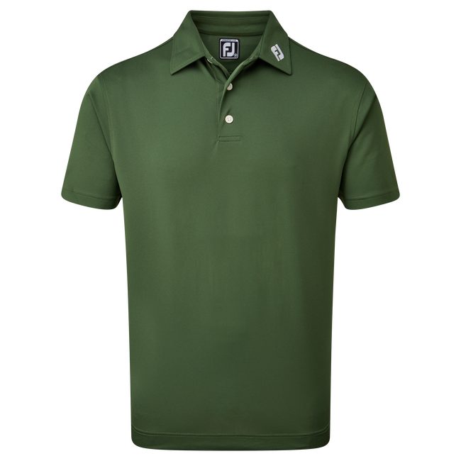 FootJoy Stretch Solid Pique Plain Golf Shirt - Olive
