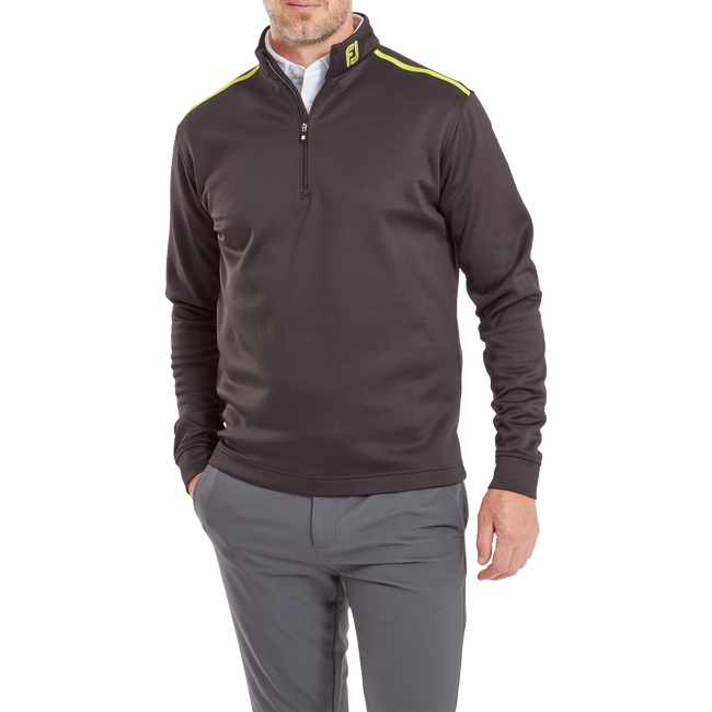 FootJoy Jersey Solid Chill-Out 1/2 Zip Golf Pullover Colour - Black/Green