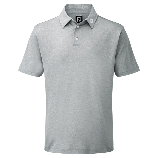FootJoy Stretch Solid Pique Plain Golf Shirt - Grey