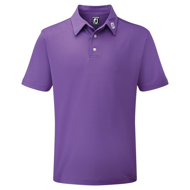 FootJoy Stretch Solid Pique Plain Golf Shirt - Purple