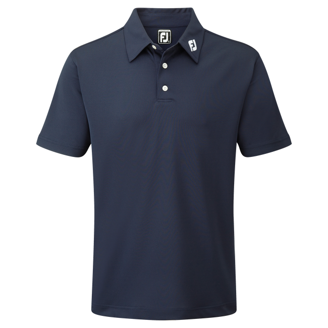 FootJoy Stretch Solid Pique Plain Golf Shirt - Navy