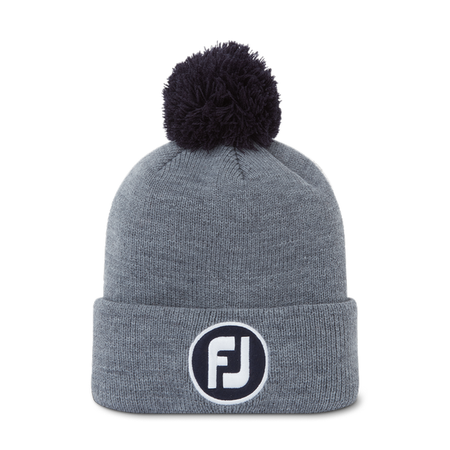 FootJoy Pom Pom Solid Knit Beanie Hat Colour - Heather Grey