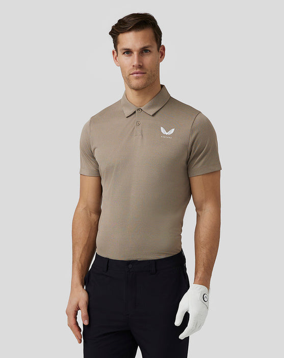 Castore Engineered Knit Golf Polo Shirt - Clay