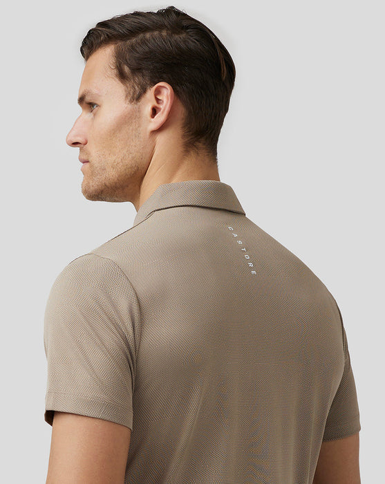 Castore Engineered Knit Golf Polo Shirt - Clay