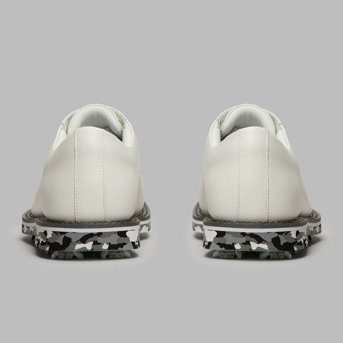 G/FORE Gallivanter G/LOCK Camo Sole Golf Shoes in white with charcoal camo view of the heels