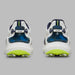 G/FORE MG4+ O2 G/LOCK Men's Golf Shoes in white and navy with lime green accents view of the heels