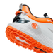 G/FORE MG4+ O2 Men's Spikeless Golf Shoes - New - heel view - white/orange