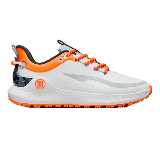 G/FORE MG4+ O2 Camo Accent Men's Spikeless Golf Shoes - New - ehite and orange side view