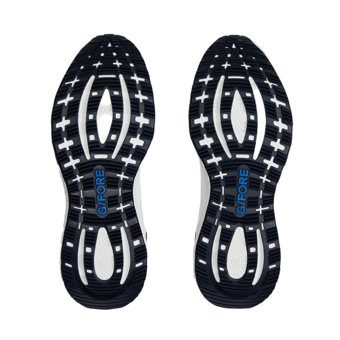 G/FORE MG4+ O2 Camo Accent Men's Spikeless Golf Shoes - New - white and navy sole view