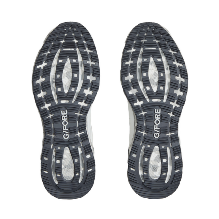 G/FORE MG4+ O2 Men's Spikeless Golf Shoes - New - sole view - white/grey/camo