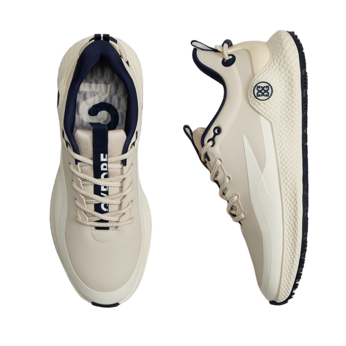 G/FORE MG4+ O2 Men's Spikeless Golf Shoes - New - beige/navy pair