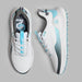 G/FORE MG4+ O2 Gradient G/LOCK Golf Shoes in white and light blue, view of the pair from above