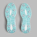 G/FORE MG4+ O2 Gradient G/LOCK Golf Shoes in white and light blue, view of the sole of the shoe