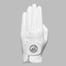 G/FORE Men's Signature Golf Glove in snow white, view of the whole hand
