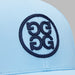 G/FORE Chainstitch Circle G's Contrast Golf Hat in baja blue, close up of navy logo