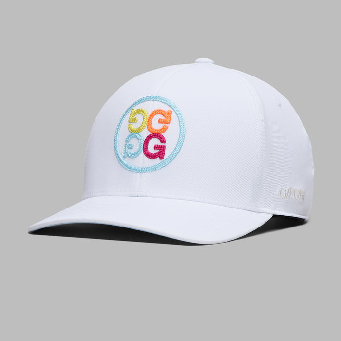 G/FORE Chainstitch Circle G's Contrast Golf Hat in white multi colour front view