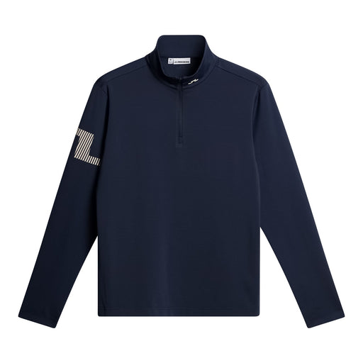 J.Lindeberg Heath Strike Quarter Zip Golf Mid Layer in navy. front view