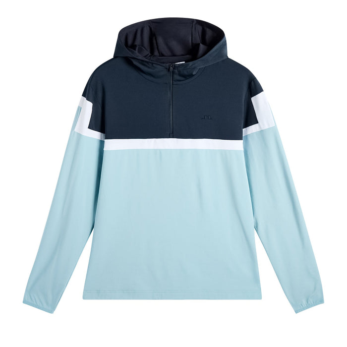 two tone J.Lindeberg Sole Golf Hoodie in navy and blue front