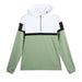 J.Lindeberg Sole Golf Hoodie in green and white with hood up
