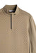 close up of beige J.Lindeberg Lassy Quarter Zip Golf Mid Layer