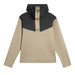 back of J.Lindeberg Maclean Quarter Zip Golf Hoodie in beige and black
