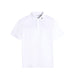 J.Lindeberg KV Golf Polo Shirt in white, showing the plain front of the shiart and small JL logo on collar