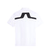 J.Lindeberg KV Golf Polo Shirt in white with black bridge across the back of the shirt