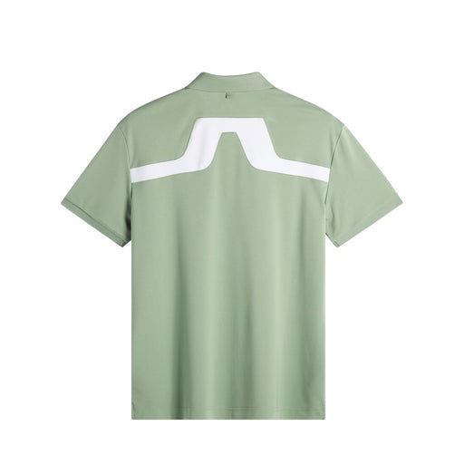 J.Lindeberg KV Golf Polo Shirt in green showing bridge logo across the back of shirt