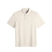 J.Lindeberg KV Golf Polo Shirt in beige, showing the plain front of the polo including small logo on collar