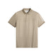 J.Lindeberg Tour Tech Print Golf Polo Shirt in beige with white JL logos all over