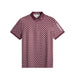 J.Lindeberg Tour Tech Print Golf Polo Shirt  in winetasting burgundy with JL pattern all over