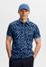 J.Lindeberg Tour Tech Print Golf Polo Shirt in oak federal on model facing forwards