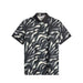 J.Lindeberg Tour Tech Print Golf Polo Shirt in black with grey bunker pattern