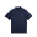J.Lindeberg Bo Polo Golf Shirt in navy and white. front view of golf shirt