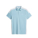 J.Lindeberg Bo Polo Golf Shirt in light blue. View of the front of the polo