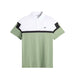 J.Lindeberg Emil Golf Polo Shirt in forest green and white showing a hint of black on the front of the polo shirt