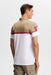 J.Lindeberg Emil Golf Polo Shirt in brindle and white on a model showing the back