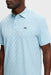 J.Lindeberg Kofe Golf Polo Shirt in light blue, close up of models front